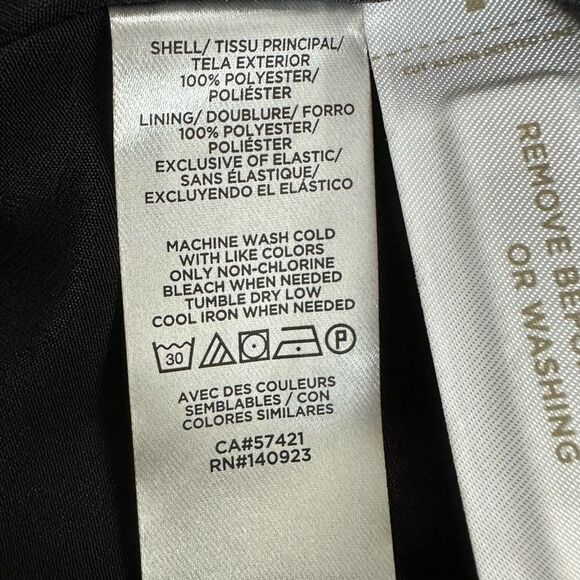 Loft Women's Size M Tall Long Sleeve Crepe Texture Dress Black Belted New - Picture 9 of 13